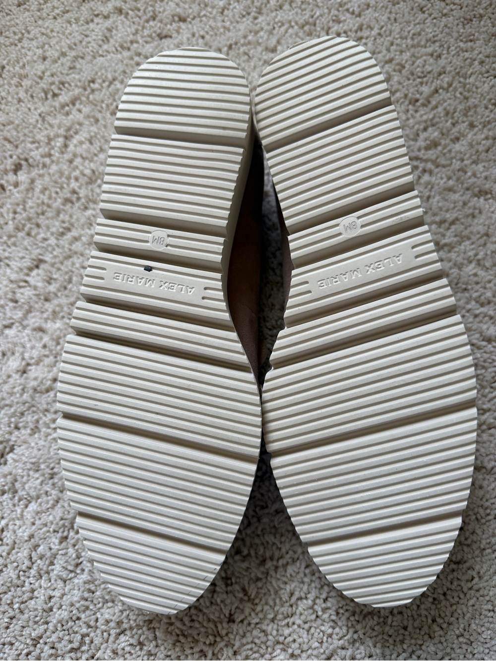 Alex Marie Taupe Suede Chain-Trim Loafers - Picture 4 of 6